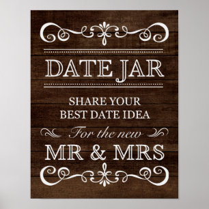 Pôster Sinal de Casamento - Sinal de Casamento Jar Rustic