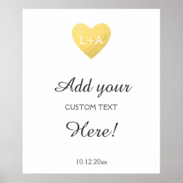 Pôster Sinal de casamento: texto personalizado, modelo de