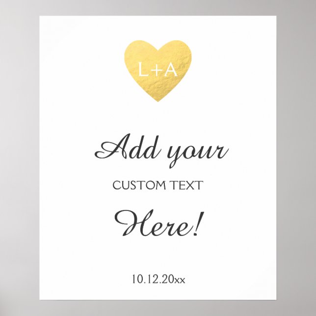 Pôster Sinal de casamento: texto personalizado, modelo de (Frente)