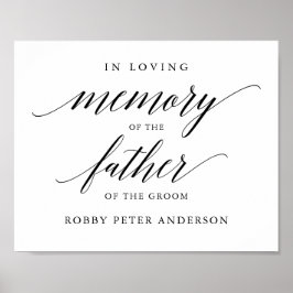 Poster Sinal de casamento tipografia em memória amorosa