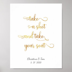 Poster Sinal de casamento "Tire uma foto e tome seu lugar