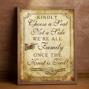 Poster Sinal de casamento vintage
