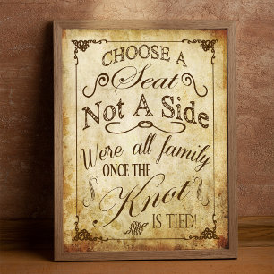 Poster Sinal de casamento vintage