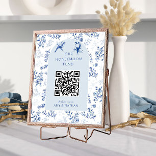 Poster Sinal de Casamento Vintage Chinoiserie Fundo de Lu
