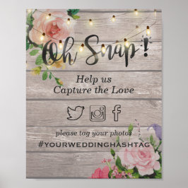 Pôster Sinal de Casas Florais de Madeira Sinal de Casamen