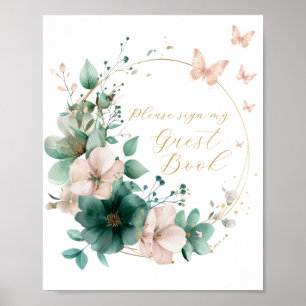 Poster Sinal de Catálogo Floral Verde Emerald 16