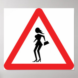Poster Sinal de Caution Prostitute (Attenzione Prostitute