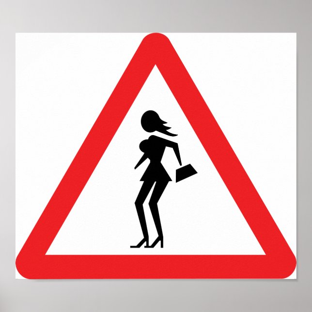 Poster Sinal de Caution Prostitute (Attenzione Prostitute (Frente)