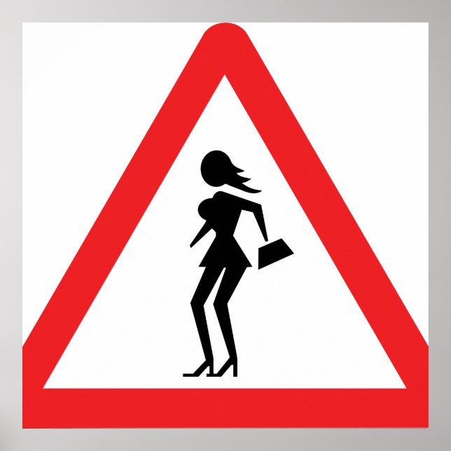 Poster Sinal de Caution Prostitute (Attenzione Prostitute (Frente)