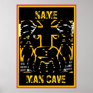 Poster Sinal de Caverna Homem, nome de edição, Cabeça de