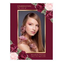 Sinal de Celebração da Vida com Foto Floral Elegan