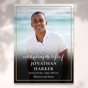 Poster Sinal de Celebração de Vida de Foto de Funeral Mod