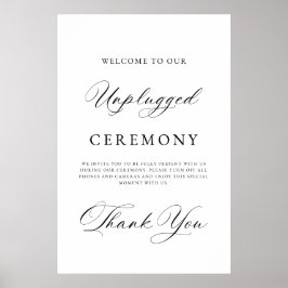Poster Sinal de Cerimônia de Casamento Desconectada Elega