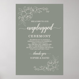 Poster Sinal de Cerimônia de Casamento Desconectado Boho 