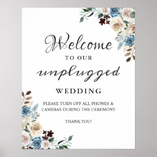 Poster Sinal de cerimônia de casamento desplugado Boho Du