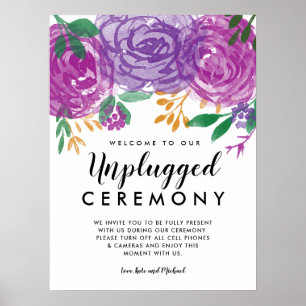 Poster Sinal de Cerimônia de Casamento Desplugado de Púrp