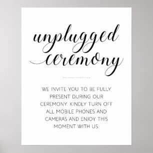 Poster Sinal de Cerimônia de Casamento Não Conectado Eleg