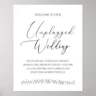 Poster Sinal de Cerimônia de Casamento Não Conectado Eleg