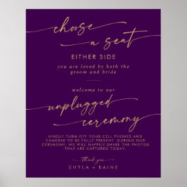 Poster Sinal de Cerimônia Desconectada Assento Boho Doura