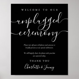 Poster Sinal de Cerimônia Desconectado de Script Branco E