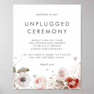 Poster Sinal de Cerimônia Simples Floral Sem Ligação
