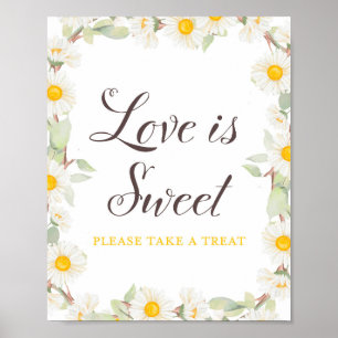 Poster Sinal de Chá de Bebê   Noiva Tema Margarida de Pri