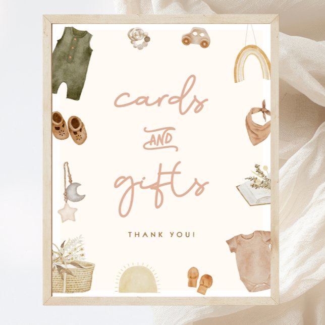 Poster Sinal de Chá de fraldas Boho (Criador carregado)