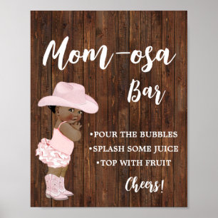 Poster Sinal de Chá de fraldas da Bar Mimosa Momosa Bar A