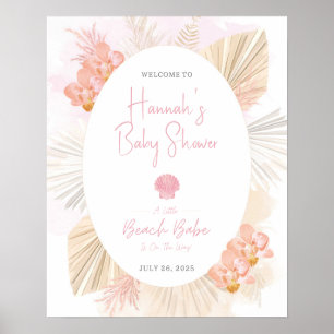 Poster Sinal de Chá de fraldas da Garota Costeira Boho