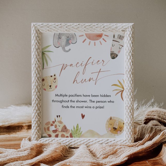 Poster Sinal de Chá de fraldas de Caça com Pacificador SA (Criador carregado)