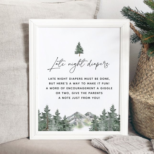 Poster Sinal de Chá de fraldas de Fralda Noturno das Mont (Criador carregado)