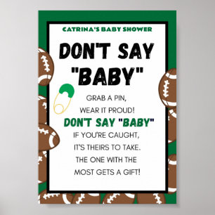Poster Sinal de Chá de fraldas de futebol