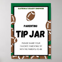 Sinal de Chá de fraldas de futebol