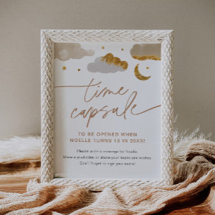 Poster Sinal de Chá de fraldas de Pequena Estrela da Cáps