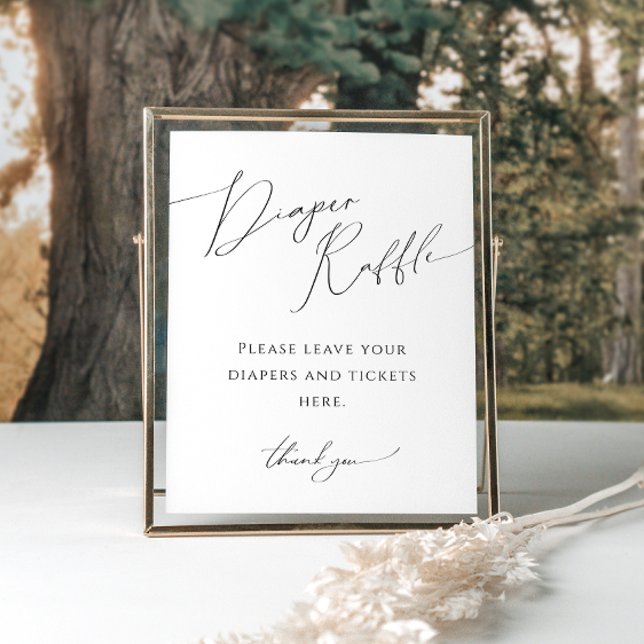 Poster Sinal de Chá de fraldas de Raffle Fralda Neutro Wh (Criador carregado)