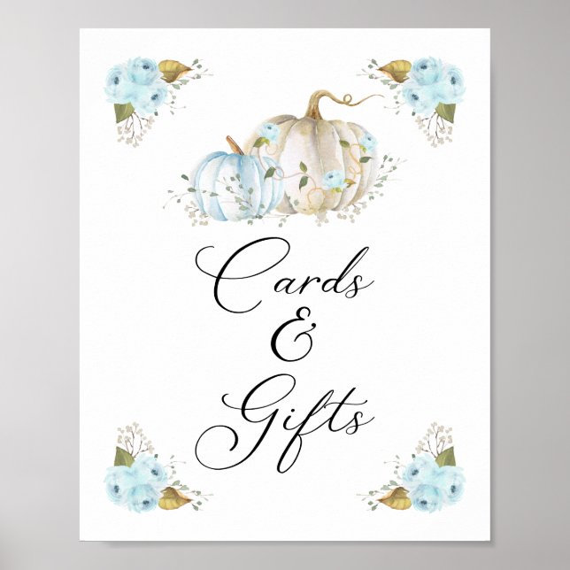 Poster Sinal de Chá de fraldas de Rapazes e Presentes (Frente)