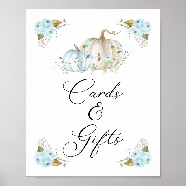 Poster Sinal de Chá de fraldas de Rapazes e Presentes (Frente)