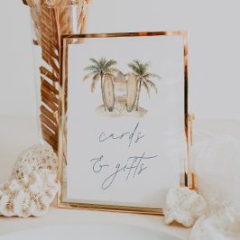 Poster Sinal de Chá de fraldas de Surf costeiro