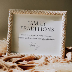 Poster Sinal de Chá de fraldas de Tradições da Família HA