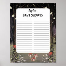 Sinal de Chá de fraldas de Woodland Encantado