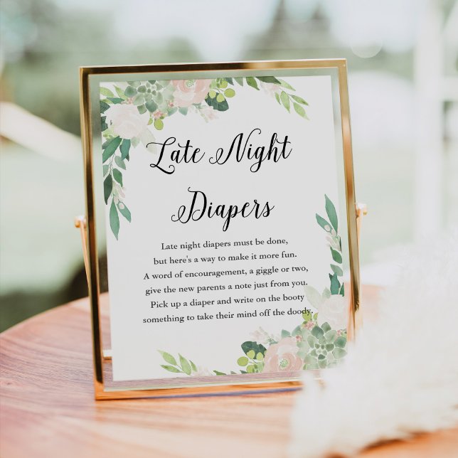 Poster Sinal de Chá de fraldas DEVON Late Night Fralda (Criador carregado)