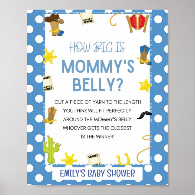 Poster Sinal de Chá de fraldas do Cubo (Frente)