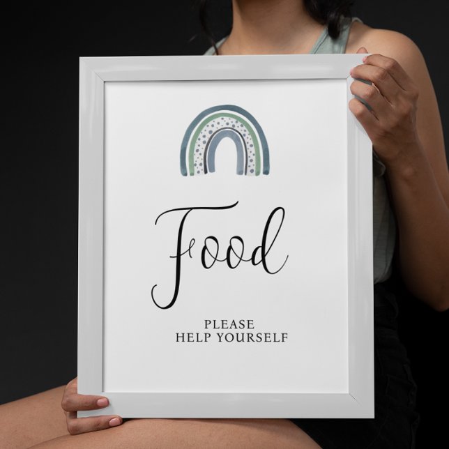 Poster Sinal de Chá de fraldas do Rainbow Baby Boy (Criador carregado)