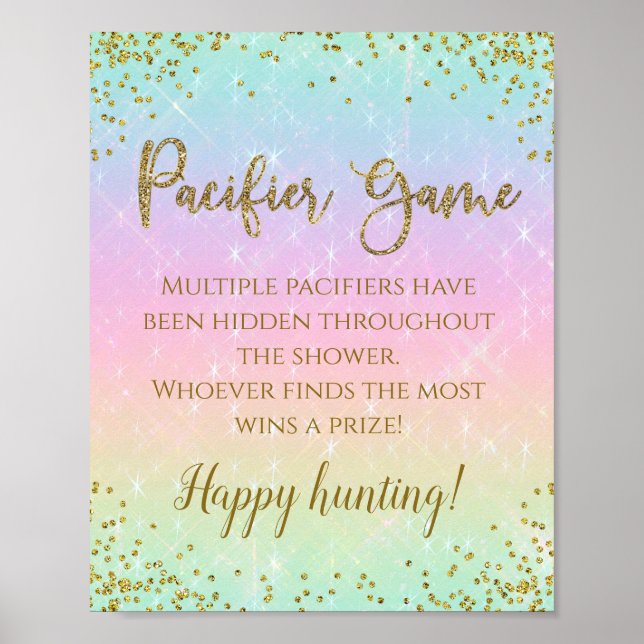 Poster Sinal de Chá de fraldas do Rainbow Pacifier (Frente)