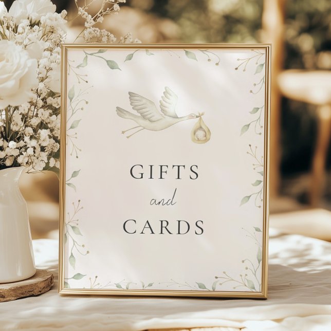 Poster Sinal de Chá de fraldas Greenerescente de Tempesta (Criador carregado)