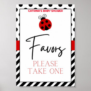 Poster Sinal de Chá de fraldas Ladybug