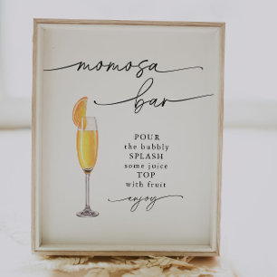 Poster Sinal de Chá de fraldas Momosa Elegante