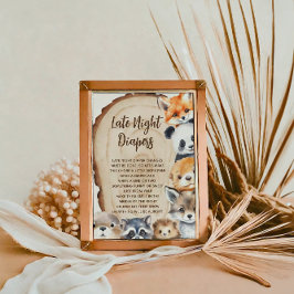 Poster Sinal de Chá de fraldas Noite Atrasada do Fralda