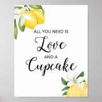 Sinal de Chá de Noiva Limão Amor & Cupcake