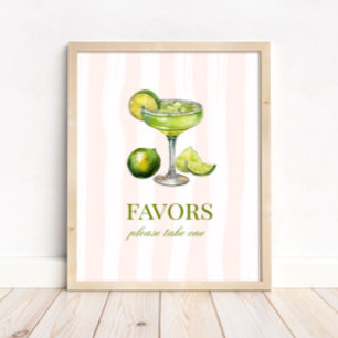 Poster Sinal de Chá de Noiva Margarita Margs & Matrimony